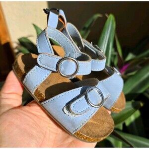 First Steps Toddler Blue 2 Buckle  Sandals Size 4